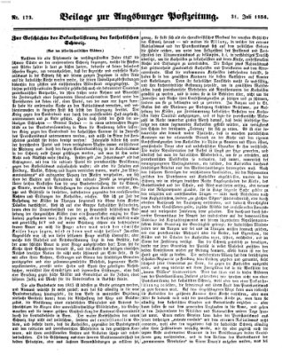 Augsburger Postzeitung Donnerstag 31. Juli 1856