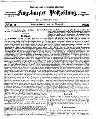 Augsburger Postzeitung Samstag 2. August 1856