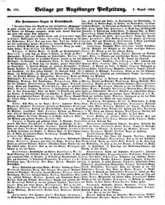 Augsburger Postzeitung Samstag 2. August 1856