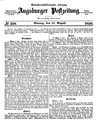 Augsburger Postzeitung Montag 11. August 1856