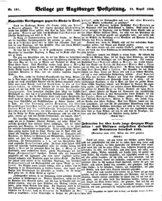 Augsburger Postzeitung Samstag 23. August 1856