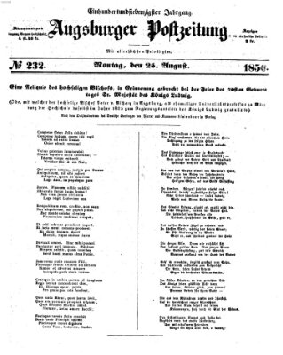 Augsburger Postzeitung Montag 25. August 1856