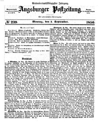 Augsburger Postzeitung Montag 1. September 1856