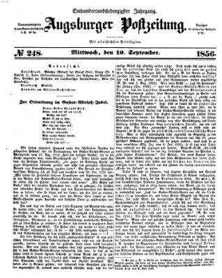 Augsburger Postzeitung Mittwoch 10. September 1856