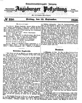 Augsburger Postzeitung Freitag 12. September 1856