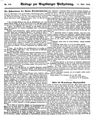 Augsburger Postzeitung Sonntag 14. September 1856