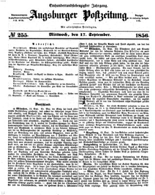 Augsburger Postzeitung Mittwoch 17. September 1856