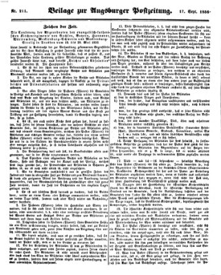 Augsburger Postzeitung Mittwoch 17. September 1856