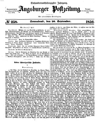 Augsburger Postzeitung Samstag 20. September 1856