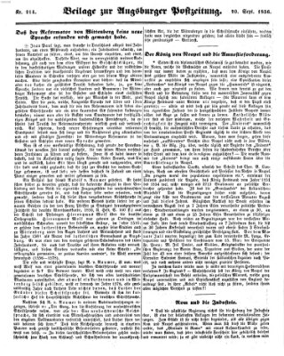 Augsburger Postzeitung Samstag 20. September 1856