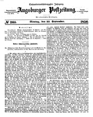 Augsburger Postzeitung Montag 22. September 1856