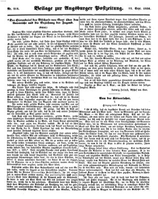 Augsburger Postzeitung Montag 22. September 1856