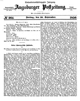 Augsburger Postzeitung Freitag 26. September 1856