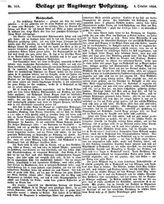 Augsburger Postzeitung Freitag 3. Oktober 1856