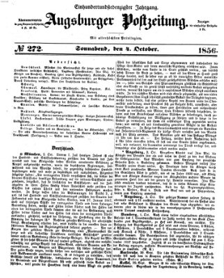 Augsburger Postzeitung Samstag 4. Oktober 1856