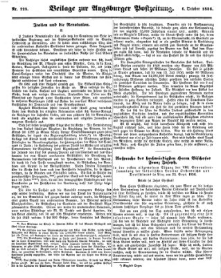 Augsburger Postzeitung Montag 6. Oktober 1856