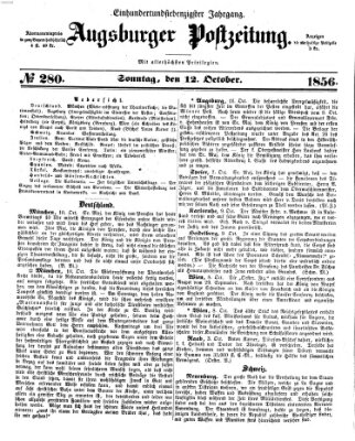 Augsburger Postzeitung Sonntag 12. Oktober 1856