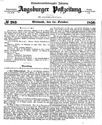 Augsburger Postzeitung Mittwoch 15. Oktober 1856