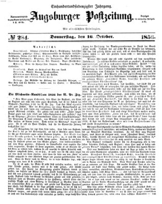 Augsburger Postzeitung Donnerstag 16. Oktober 1856