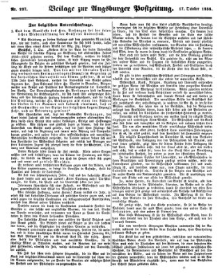 Augsburger Postzeitung Freitag 17. Oktober 1856