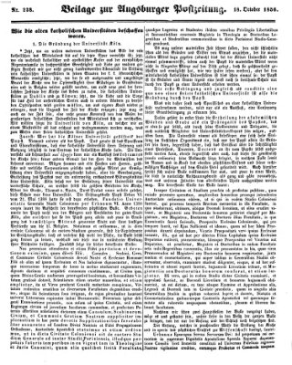 Augsburger Postzeitung Samstag 18. Oktober 1856