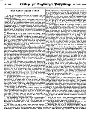 Augsburger Postzeitung Donnerstag 30. Oktober 1856