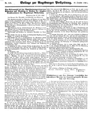 Augsburger Postzeitung Freitag 31. Oktober 1856