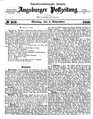 Augsburger Postzeitung Montag 3. November 1856