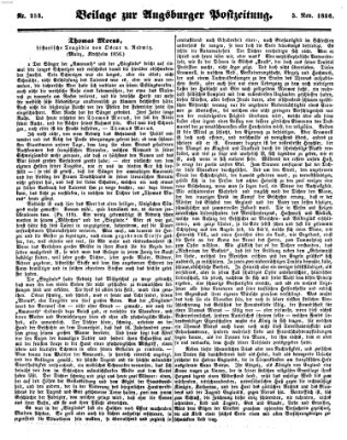 Augsburger Postzeitung Mittwoch 5. November 1856