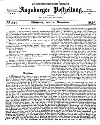 Augsburger Postzeitung Mittwoch 12. November 1856