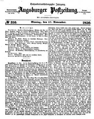 Augsburger Postzeitung Montag 17. November 1856