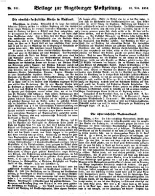 Augsburger Postzeitung Dienstag 18. November 1856