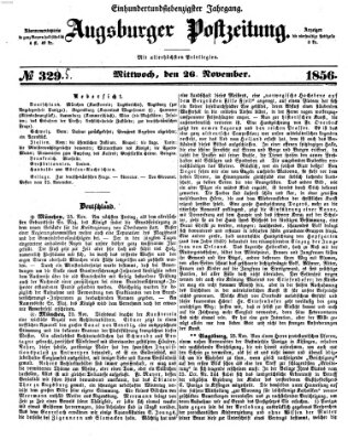 Augsburger Postzeitung Mittwoch 26. November 1856