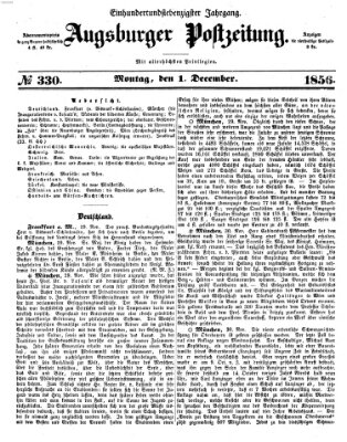 Augsburger Postzeitung Montag 1. Dezember 1856