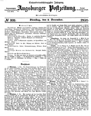 Augsburger Postzeitung Dienstag 2. Dezember 1856