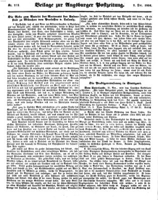 Augsburger Postzeitung Dienstag 2. Dezember 1856