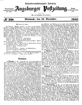 Augsburger Postzeitung Mittwoch 10. Dezember 1856