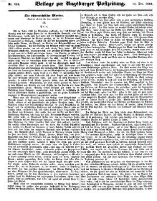 Augsburger Postzeitung Sonntag 14. Dezember 1856