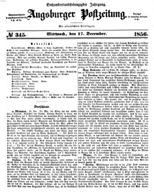 Augsburger Postzeitung Mittwoch 17. Dezember 1856