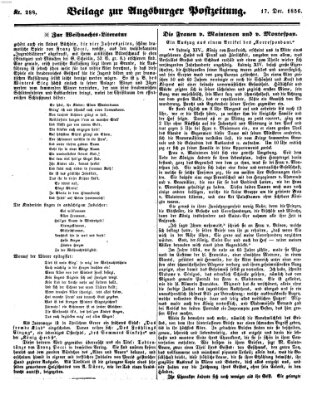 Augsburger Postzeitung Mittwoch 17. Dezember 1856