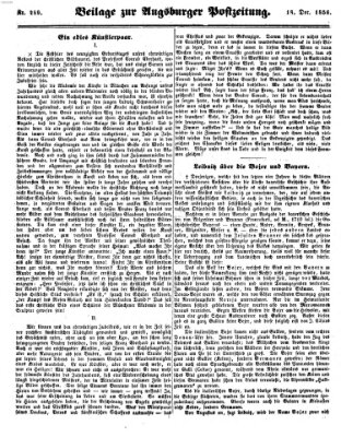 Augsburger Postzeitung Donnerstag 18. Dezember 1856