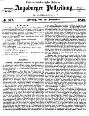 Augsburger Postzeitung Freitag 19. Dezember 1856