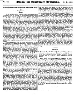 Augsburger Postzeitung Samstag 20. Dezember 1856