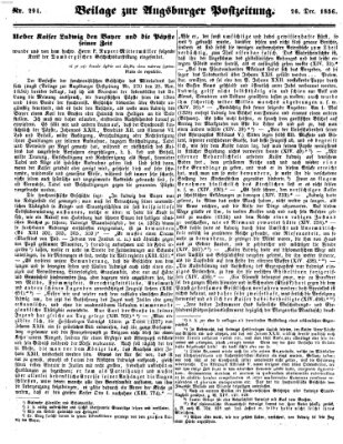 Augsburger Postzeitung Freitag 26. Dezember 1856