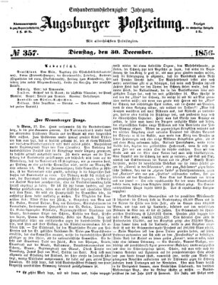 Augsburger Postzeitung Dienstag 30. Dezember 1856