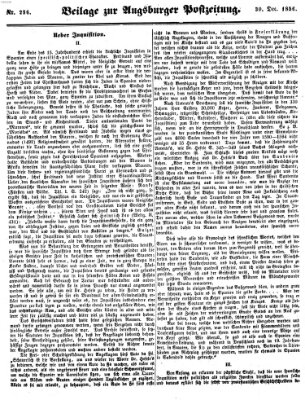 Augsburger Postzeitung Dienstag 30. Dezember 1856