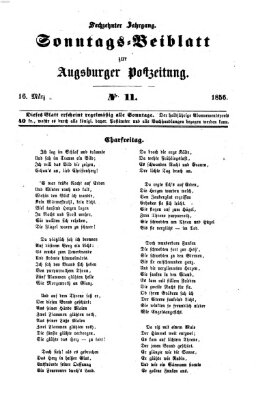 Augsburger Postzeitung. Sonntags-Beiblatt (Augsburger Postzeitung) Sonntag 16. März 1856