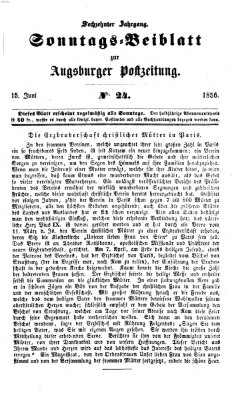 Augsburger Postzeitung. Sonntags-Beiblatt (Augsburger Postzeitung) Sonntag 15. Juni 1856