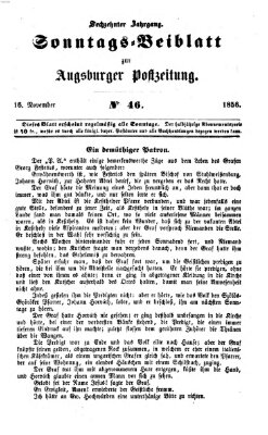 Augsburger Postzeitung. Sonntags-Beiblatt (Augsburger Postzeitung) Sonntag 16. November 1856