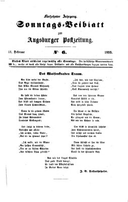 Augsburger Postzeitung. Sonntags-Beiblatt (Augsburger Postzeitung) Sonntag 11. Februar 1855